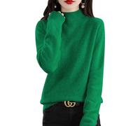 Yutdeng Cashmere Jumpers Sweaters for Women UK Ladies Turtle Neck Tops Long Sleeve Soft Warm Pullover Knitted Jumper Thick Loose Casual Tops for Autumn Winter,Green,S