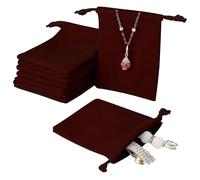 Yutherfur 30PCS Wine Red Velvet Jewellery Pouches, Small Red Drawstring Storage Bags, Velvet Cloth Bags, Jewelry Pouch For Wedding, Birthday, Party, Valentine's Day, Anniversary, Christmas (9 * 7cm)