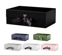 Yutherfur Black Gift Boxes for Presents Magnetic Gift Box 28 * 20 * 9cm, Gift Boxes with Lid and Ribbon for Birthday Valentine's Day Wedding Anniversaries Gift Packaging