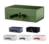 Yutherfur Green Gift Boxes for Presents Magnetic Gift Box 22 * 18 * 8cm, Small Gift Boxes with Lid and Ribbon for Birthday Valentine's Day Wedding Anniversaries Gift Packaging