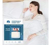 Yutianli Disposable Bed Sheets, Quilt Cover and Pillow Case Set for Hotel and Travel. Portable Sheet Set Ready to Use (Travel 4-Piece Double)
