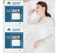 Yutianli Two Sets of Disposable Bed Sheets, Quilt Cover and Pillow case Set for Hotel and Travel. Portable Ready to use Bedding Set (Travel 4-Piece Double) 2 Sets