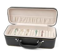 YUTICAT 15-Slot Jewelry Organizer Box for Bracelets, PU Leather Bangle Display Case with Velvet Lining - Portable Storage for Retail, Travel, Gift (Wedding/Mothers Day/Valentines)