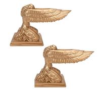 YUTICAT Kneeling Ark Angel Statue 2Pcs Angel Decorative Resin Figurine Praying Wings Desktop Sculpture for Indoor Movie Props 9.4inch Gold