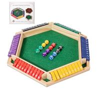 YUTNGYNG 1-6 Players Shut the Box Dice Games, Portable Double Shutter Toy Wooden Learning Entertainment Set,Math Learning Board Game for Travel and Indoor Activity,Double Sided Number Flipping Game