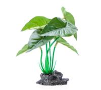 YUTNGYNG Decorative Artificial Green Plant With Resin Base For Fishtanks Home Office Use Aquariums Landscape Underwater Accessory