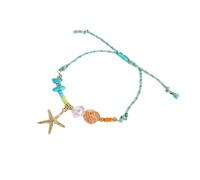 YUTNGYNG Oceanics Inspire Ceramic Starfishes Adjustable Braided Cord Jewelry With Shell Fish Charm Beach Accessory Ceramic Bead Rope