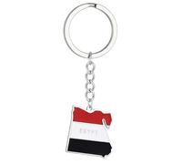 YUTNGYNG Stainless Steel Keychain For Collectors Travelers Egypt Map Flag Keyring Ethnic Keyholder For Women Girl