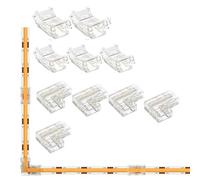 YUTOKEER 2Pin COB LED Strip Connector Kit - For 2 Pin 8mm COB Light Strips, Includes L Shape, LED Light Bar Connectors for Adapter, LED Light Connector with Wire