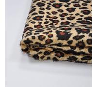 Yutone 59" Wide Leopard Print Velboa Short Fur Pile Upholstery Drapery Clothing Polyester Fabric by The Yard (Leopard one Yard)
