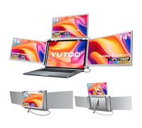 YUTOO 4 Screen Laptop Monitor Extender | One USB-C Cable for M1 M2 M3 | 14" 1080P FHD IPS 4 Screen Monitor for Laptops 13.6~17.3 inch | Quad Screen Extender Display for MacBook/Windows/Switch/PS5