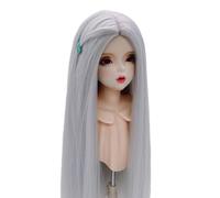 Yutotue 1/4 BJD Dolls Long Straight Hair Wigs Soft for 1/4 BJD SD Doll DIY Replace Parts (Silver)