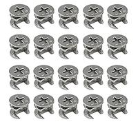YUTOU 20 PCS Furniture Connecter Cam Lock Fittings 15x12mm Zinc Alloy Eccentric Connector Wardrobe Nuts Fittings for Cabinet Drawer Wardrobe Furniture Panel