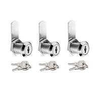 YUTOU Cabinet Lock 16mm 3 Pack Security Mailbox Lock Cylinder Cam Lock Key Lock Box Post Box Lock with 6 Key Security Locks for Mailbox Drawer Cupboard Cabinet Furniture Door - Zinc Alloy