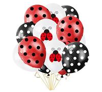 YUTOU Ladybird Balloons, 24pcs/Set, 12 Inch Latex, Polka Dots, Unisex, for Birthday, Wedding & Jungle Theme Decoration