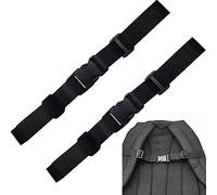 YUTOU Pack of 2 Nylon Chest Strap with Buckle Backpack Strap Durable Chest Strap Satch Replacement Buckle Chest Strap for Backpack for Jogging and Hiking Outside (Black)