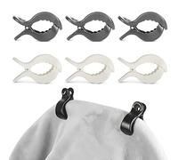 YUTOU Universal Pram Clips for Attaching Toys Cover Sun Protection to Pushchairs Buggy Baby Seat (Black + White) Pack of 6
