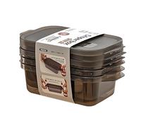 Yutry&lyin 3PCS Rectangle Plastic Food Storage Box Sets with Lids, Container Sets, Freezer Storage, Meal Prep Containers Reusable, Use for School,Work and Travel, 600ML Per Box. (Grey, Middle Size)