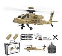YUTT 1/32 Scale F11-N AH64 Apaache RC Helicopter, 6CH 3D Flight With Optical Flow Altitude Hold & Dual Brushless Motors, RC Military Helicopter For Beginner Adults