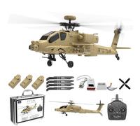 YUTT 1/32 Scale F11-N AH64 RC Helicopter, 6CH 3D Flight with Optical Flow Altitude Hold & Dual Brushless Motors, RC Military Helicopter for Beginner Adults