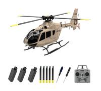 YUTT C123 1/36 Scale EC135 Helicopter, 2.4G 6CH Single-Rotor Gyroscopic Flying 3D stunt Aircraft Model with Altitude Hold, Dual Brushless Motors (RTF Version)