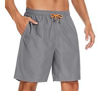 YUTYTH Men’s Swimming Shorts Swim Trunks Waterproof Quick Dry Beach Shorts Surfing Board Shorts with Mesh Liner and Pockets