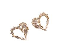 YUUAMYXTF Earrings For Women Love Pearl Stud Trendy Crystal Love Heart Personality Party Banquet Gifts