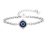 YUUAMYXTF Evil Eye Bracelet for Men Boys Adjustable Dainty Turkish Eye Charm Beaded Wristband