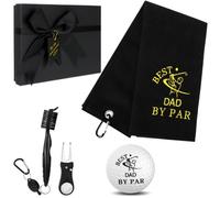 Yuuchoringee Great Dad Gifts Golf Accessories Set, Golf Gifts for Men | Include Golf Towel Ball Cleaner Brush and Divot Repair Tool, Golf Cleaning Kit Best Dad By Par Set for Men, Golf Lovers