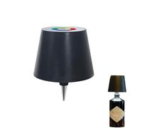 YuuFcy Pridola Wireless Bottle Lamp, 3 Color Stepless Dimming, Touch LED Wine Bottle Light with RGB Breathing Light for Bars, Waterproof (Black, RGBW)