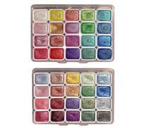 YuuFcy Shifting Watercolor Painting Set, 20 colors Metallics Watercolor Paint Set Glitter Watercolour Solid Paint Box Pearlescent, Forestry Shifting Watercolor Painting Set (A+B)