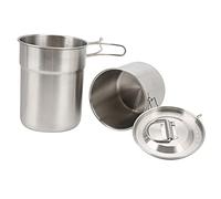 YUUGAA Camping Foldable Cup, 2pcs Stainless Steel Cooking Cup Mug Foldable Outdoor Camp Cook Pot Camping Cookware