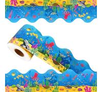 YUUIKLLE 69Ft Ocean Bulletin Board Borders Summer Under The Sea Trimmer Stickers Fish Theme Bulletin Board Decorations for School DIY Classroom Chalkboard Home Wall Ocean Birthday Party Decor