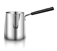 Yuuinnter 600ML Turkish Coffee Pot Stainless Steel Milk and Coffee Warmer Chocolate Butter Melting Pot with Heat Resistant Handle