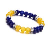 YUUKI Chakra Bracelet,Beaded Bracelets,Natural Blue Yellow Agate Beads Bangles,Elastic Crystal Bracelet Fashion Crystal Jewelry For Men Women