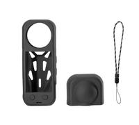 YUULNMOP Cooling Silicone Protective Case Cover with Lens Protective Cover Lens Cap Fit for Insta360 X5 - Heat-Dissipating Anti-Slip Protection Frame Camera Accessories (Black)
