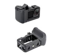 YUULNMOP Extension Battery Grip & Camera Cage & Street Photography Handle Grip for DJI Osmo Action 5 Pro/4/3,4000mAh Power Handle with Cold Shoe Mount, 1/4" Screw Hole Quick Release for Vlogging