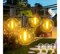 Yuusei Festoon Lights Outdoor Lights, 164FT/50M Garden Mains Powered, IP45 Waterproof String, 75+3 G40 LED Shatterproof Bulbs for Outside Fence Patio Gazebo Party Pergola