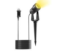 Yuusei Garden Lights Mains Powered, 1 Pack 3M Extendable Outdoor Spotlight, 3000K Warm White 27V LED Driveway Lights, IP65 Waterproof for Pathway, Fence, Pond, Yards