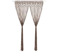 YuuSsea Macrame String Curtain Taupe, 140x240 cm Cotton Blend, Handmade Window Drapes, Room Divider Panel, Washable Modern Curtains