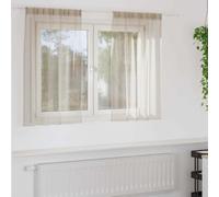 YuuSsea Voile Curtain with Curtains 2 pcs Sand, 140 x 140 cm Polyester, Translucent Window Drapes for Living Room, Bedroom, Office