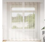 YuuSsea Voile Curtain with Curtains 2 pcs Sand 225 x 140 cm, Premium Polyester Sheer Panels, Light Filtering Window Drapes for Living Room