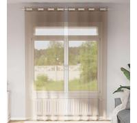 YuuSsea Voile Curtains with Grommets 2 pcs Light Brown, 140x260 cm Sheer Window Panels, Durable Polyester Drapes for Living Room, Semi-Transparent Light Filtering