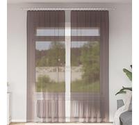 YuuSsea Voile Curtains with Rod Pockets, 2 pcs Brown Sheer Window Panels, 140x260 cm Polyester Fabric, Light Filtering Drapes for Living Room