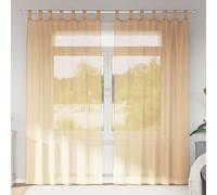 YuuSsea Voile Curtains with Rod Pockets 2 pcs Sand, 140x225 cm Semi-Transparent Polyester Window Panels, Easy-to-Hang Sheer Drapes for Living Room