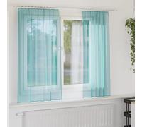 YuuSsea Voile Curtains with Rod Pockets, 2 pcs Turquoise Sheer Window Drapes, 140x140 cm Semi-Transparent Fabric Panels for Living Room, Durable Polyester