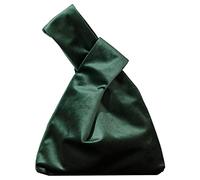 Wrist Bag,Elegant Style Portable Purse,Velvet Knot Bag,Phone Wallet Clutch Bag Gift for Women, Green, Middle