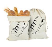 YUUTIAL 2 Pack Linen Bread Bags, 40x30cm Reusable Eco Drawstring Bread Bags Keeping Breads Fresh, Natural Linen Food Storage Bag for Potatoes Fruits