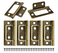 YUUTIAL 6PCS Flush Hinges, 2 Inch Ancient Bronze Door Hinges Internal, Flush Mount Hinge with Screws for Cabinet Closet Windows Drawer Boxe Wardrobe