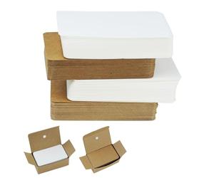 YUUTIAL Blank Flash Cards 200 Piece, 3.5x2 in Study Flashcards, Message Revision DIY Gift Index Cards for Graffiti Birthday Learning Notes(Brown and White)